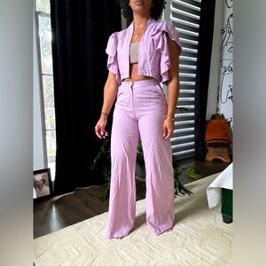 Linen lavender pant suit